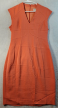 Reiss Sheath Dress Womens Size 8 Orange Viscose Sleeveless V Neck Back Zipper - £17.58 GBP