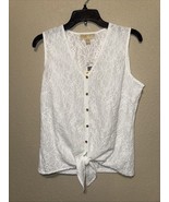 Michael Kors LOGO Button Front Sleeveless Blouse Top SZ M NEW - €75,40 EUR Michael Kors LOGO Button Front Sleeveless Blouse Top SZ M NEW - €75,40 EUR