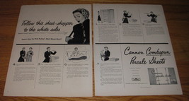 1950 Cannon Combspun Percale Sheets Ad - Follow this sheet-shopper - £14.78 GBP