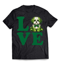 Love Shih Tzu Dog T-shirt Funny Dog Shamrock St Patrick&#39;s Day Unisex Tee... - £14.20 GBP+