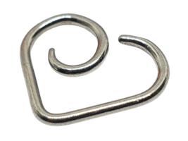 Heart Piercing Curl Earring 16g (1.2.mm) Helix Cartilage Ring Tragus Daith Ring - £4.01 GBP