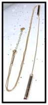 Kendra Scott Rose Gold Tone Shelton Lariat Faceted Y Bar Pendant Necklace 22&quot; L - £27.65 GBP