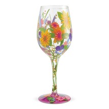 Lolita Wine Glass Wine in the Garden 15 o.z. 9" High Gift Boxed w Recipe Woman - $39.64