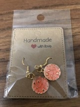 Circle Orange Fashionable Earrings Gold Hypoallergenic Hook Earring Style C - $14.20