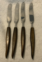 4 Robeson Stainless Germany Butter Knives With Wood Handle - $10.90