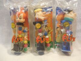 Flintstones 1994 Flix Collectible Gumball Machine Dispenser Set of 3 MIP - $7.95
