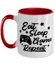 Eat-sleep-game-repeat , red Two Tone Coffee Mug. Model 60075  - £19.17 GBP