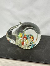 Hand Blown Lenwile Art Glass Ardalt Millefiori Elephant Paperweight - £5.31 GBP