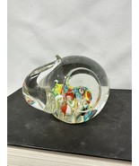 HAND BLOWN LENWILE ART GLASS ARDALT MILLEFIORI ELEPHANT PAPERWEIGHT - $128.49 MXN