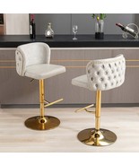 Beige Swivel Barstools: Modern Tufted Set of 2 - $269.43 CAD