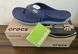 Crocs Duet Wave Unisex Flip-Flops Sandals, Navy/Blue Colors, W 11/M 9, NIB - £22.34 GBP