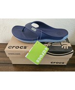Crocs Duet Wave Unisex Flip-Flops Sandals, Navy/Blue Colors, W 11/M 9, NIB - £21.98 GBP