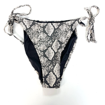 NEW Andie Womens M String Bikini Bottom Snakeskin Animal Print Black Tan Sexy  - £23.26 GBP