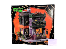 Lemax Ghouly Grocer Grocery Store Food Store LED Porcelain Halloween Spooky Town - £54.56 GBP