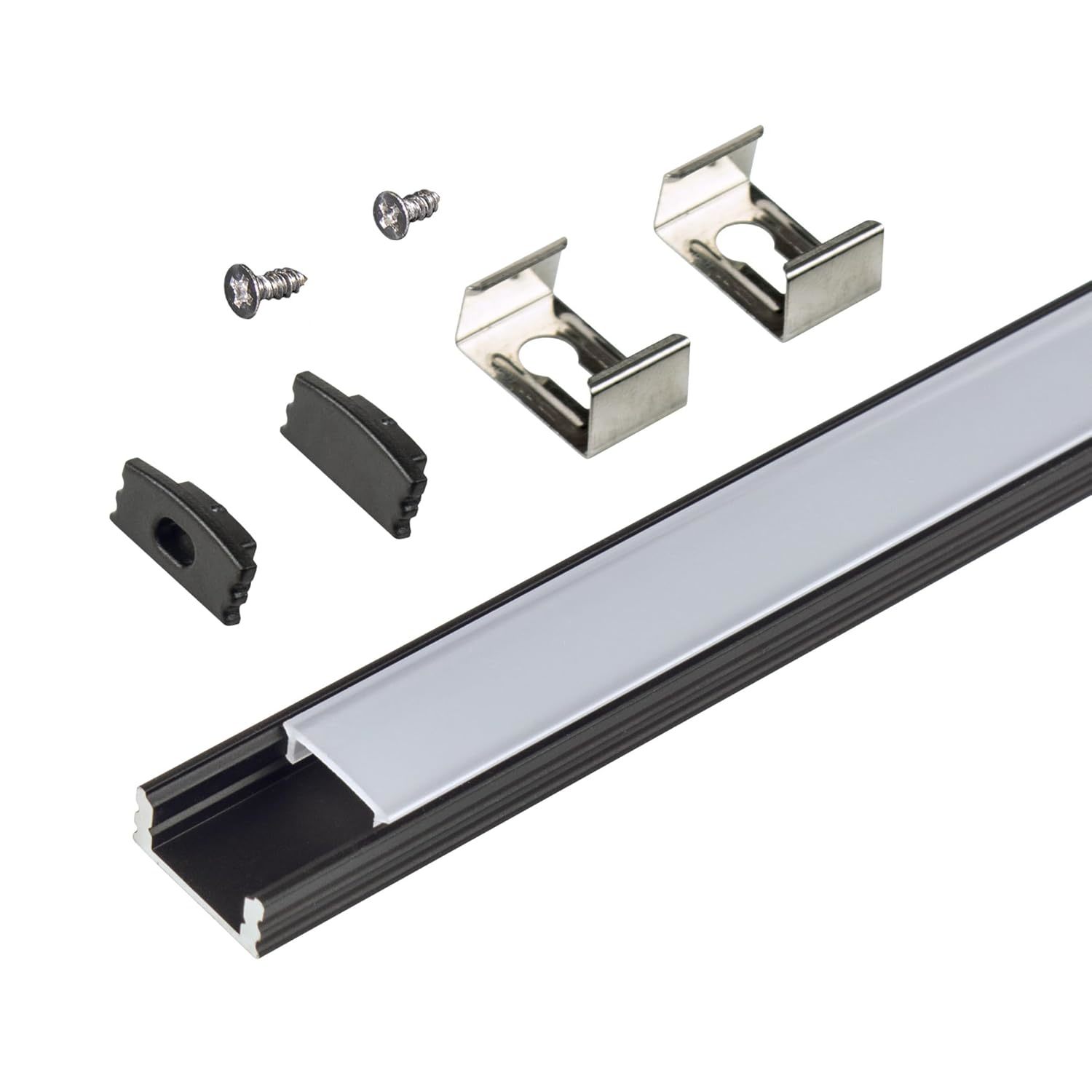 Surface Mount Led Tape Light Mounting Channel 5-Pack - Black,