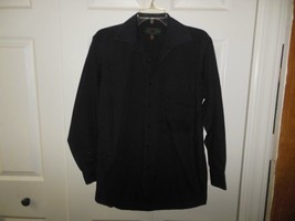 Mens Alexander Julian Colours Black Dress Shirt Medium 15-15 1/2 32-33 - £7.83 GBP