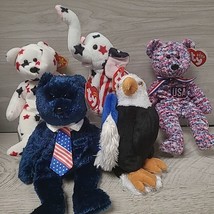 TY Beanie Baby Patriotic Independence Day Bear Plush Toy Lot of 5 NOS NWT #3 - £11.79 GBP
