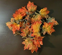 Vintage Artificial Autumn Thanksgiving 6&quot; Maple Leaf Centerpiece Wreath (NEW) - £4.39 GBP