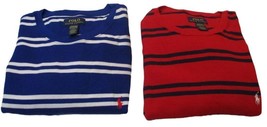 POLO RALPH LAUREN MENS 2XL BLUE RED WHITE  WAFFLE MIDWEIGHT LONG SLEEVED... - $34.90