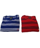 POLO RALPH LAUREN MENS 2XL BLUE RED WHITE  WAFFLE MIDWEIGHT LONG SLEEVED... - £27.30 GBP