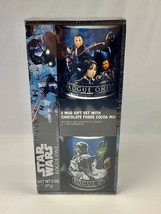 Disney Star Wars Rouge One: 2 Mugs Gift Set w/ Chocolate Fudge Cocoa Mix  NIP - £9.40 GBP