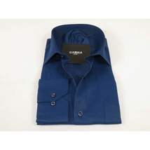 Men's Shirt, Hankie CASILA Turkey Cotton Blend Long Sleeves 501470-07 Solid Navy image 3
