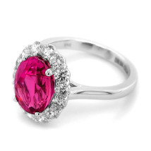 18K White Gold 6.28ct TGW Pink Sapphire and Diamond One-of-a-Kind Ring - £18,301.09 GBP