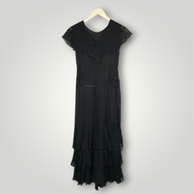 Antique 1920s Dress Sheer Ruffled Sailor Collar Black Overlay Small Fish... - £133.78 GBP