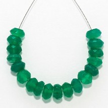 14.90 Cts Natural Green Onyx Rondelle Beads Briolette Loose Gemstones 5 to 6mm - £5.68 GBP