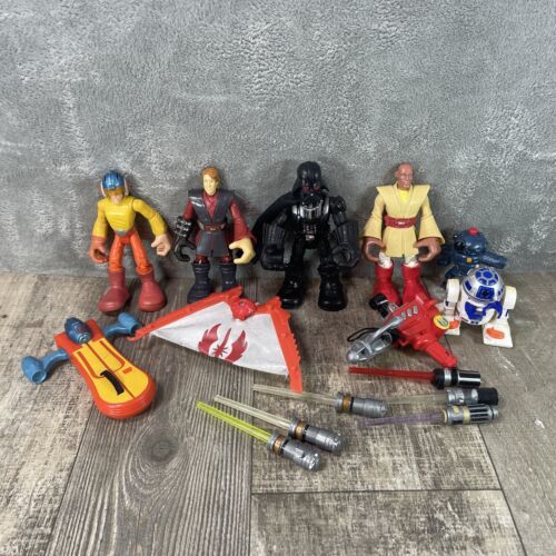 Primary image for Lot of 4 Hasbro Playskool Star Wars Jedi Force 2004 - 2005 And Accessories