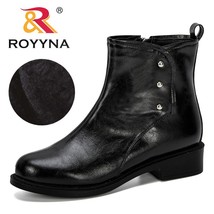 ROYYNA 2021 New Popular Style Women Winter Shoes Heels Winter Boots Woman Ankle  - £48.43 GBP