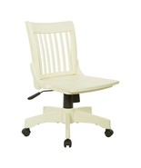 Office Star Deluxe Armless Bankers Desk Chair with Wood Seat, Antique White - £195.93 GBP