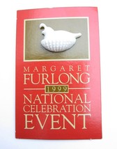 Quail Pin Margaret Furlong Nesting Vintage 1999 Bisque Porcelain Card Tie Tack - £13.27 GBP
