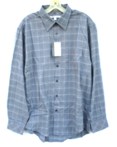 Geoffrey Beene Soft Touch Windowpane Plaid All Cotton Shirt NEW Men&#39;s Si... - $18.99