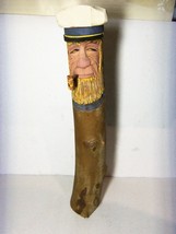 Vintage Hand Carved Sea Captain Statue From Tree Branch 16.5&quot; Tall - £19.74 GBP