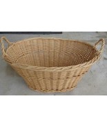 Wonderful Vintage Woven Bamboo Basket - GREAT LARGE SIZE - WITH HANDLES ... - $94.76 CAD