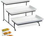 Tiered Serving Stand and Platters Set, Large Tiered Tray Stand, 3 Tier S... - £36.80 GBP