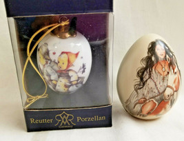 2 Porcelain Eggs Decorative Assorted Reutter & Goebel Hummal Collection Ornament - $24.99