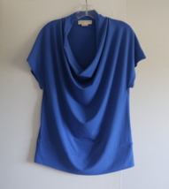 Michael Kors Top Blouse M Cowl Neck Blue New - £27.51 GBP