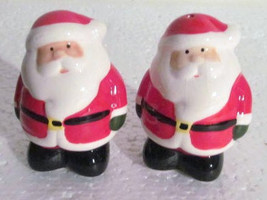 Santa Christmas Salt &amp; Pepper Hand-painted Collectible Ceramic Set - $478.61 MXN
