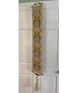 Vintage Floral Needle Point Bell Pull  Velvet Backing Hardware Hanging T... - $47.31 CAD