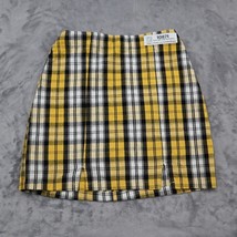Hollister Skirt Womens XS Casual Mini Short Yellow Black Plaid Ultra High Rise - £17.81 GBP
