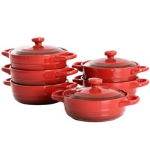 Crockpot Appleton 6 Piece 10 Ounce Stoneware Mini Casserole Set in Red w... - $119.99