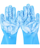 Pet Grooming Gloves - Heat Resistant Silicone Gloves with High-Density T... - $19.68 CAD