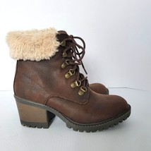Women&#39;s Cliffs By White Mountain Lace Up Boots 6.5 M Faux Shearling Fur - £14.82 GBP