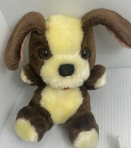 Vintage SWIB Dog Puppy Stuffed Animal Plush Floppy Ears Tongue Out Brown Tan 80s - £6.49 GBP