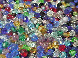 4mm Mixed Faceted Fire Polished Czech Glass Beads (100) - £2.33 GBP