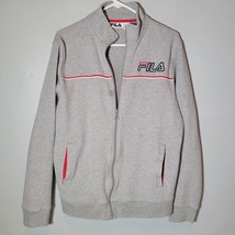 Fila Mens Jacket Small Gray Fleece Full Zip Sweatshirt Rare - $25.96