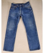 Vtg 90s Levi&#39;s 501xx Denim Buttonfly Jeans 33x32 (30x27.5) Med Wash Made... - $125.00