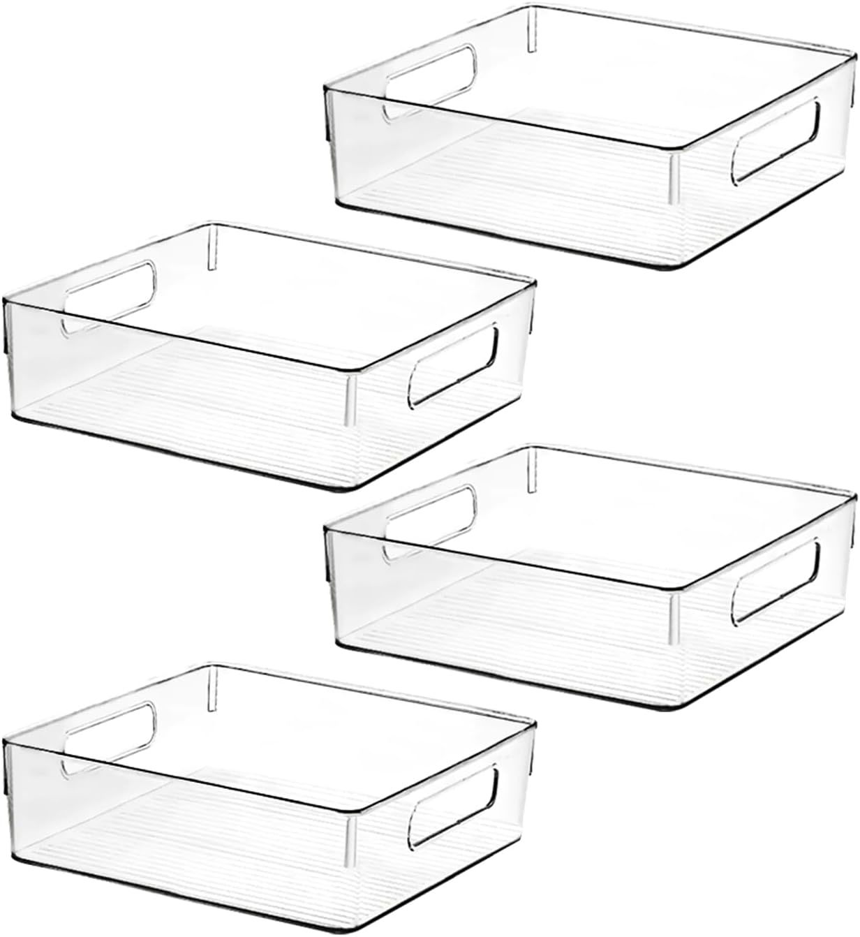 Clear Plastic Storage Bins, Pantry Organizers And Storage, Kitchen Organ... - $42.96